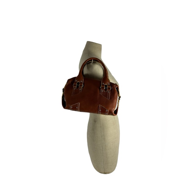 Vintage COLE HAAN Village tan leather hand bag purse - Picture 10 of 11